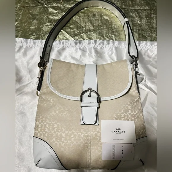 Vintage Coach soho shoulder bag 1994 year Beige and White new without tags - Picture 14 of 16